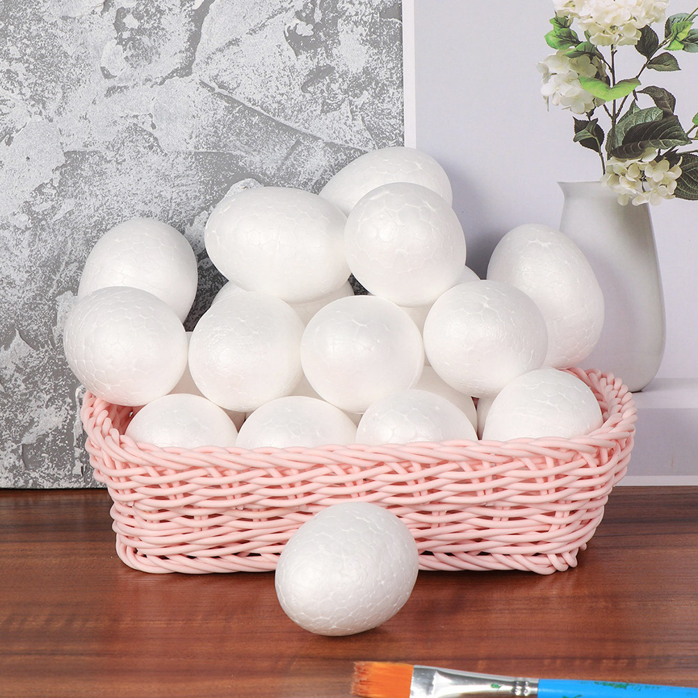 Art Craft For Kindergarten - 50Pcs Foam Eggs DIY Painting Solid