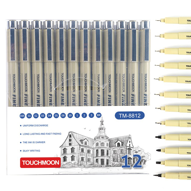 Illustration Marker Set - 12 Tip Pigment Liner Micron Ink