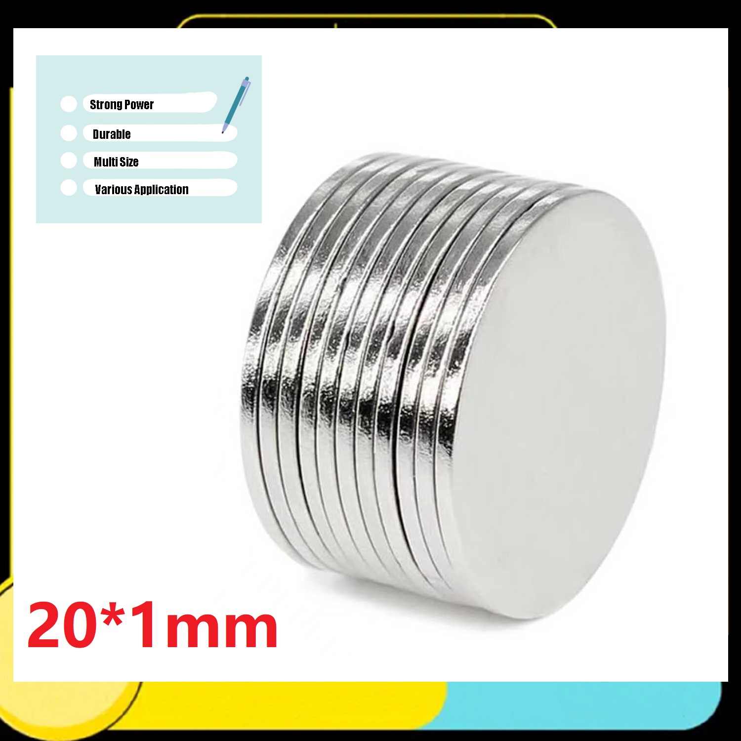 Art Craft Magnet - 20x1mm Refrigerator Magnets, Whiteboard Magnets, Arts