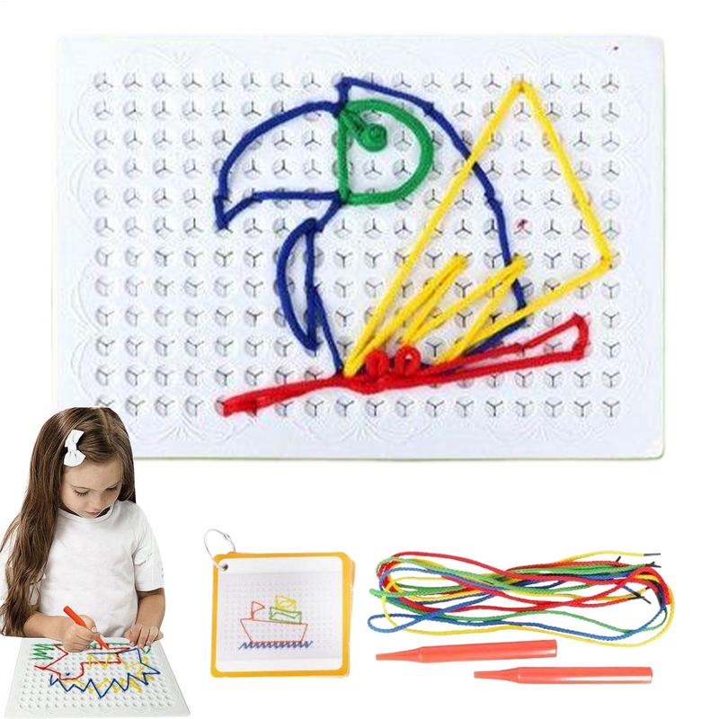 Art Craft For Toddlers - Thread Board For Kids Colorful Toddler