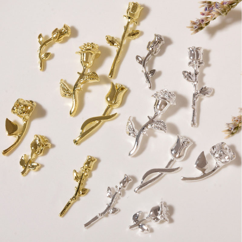 Art Craft Show - 10Pcs 3D Rose Nail Art Ornament