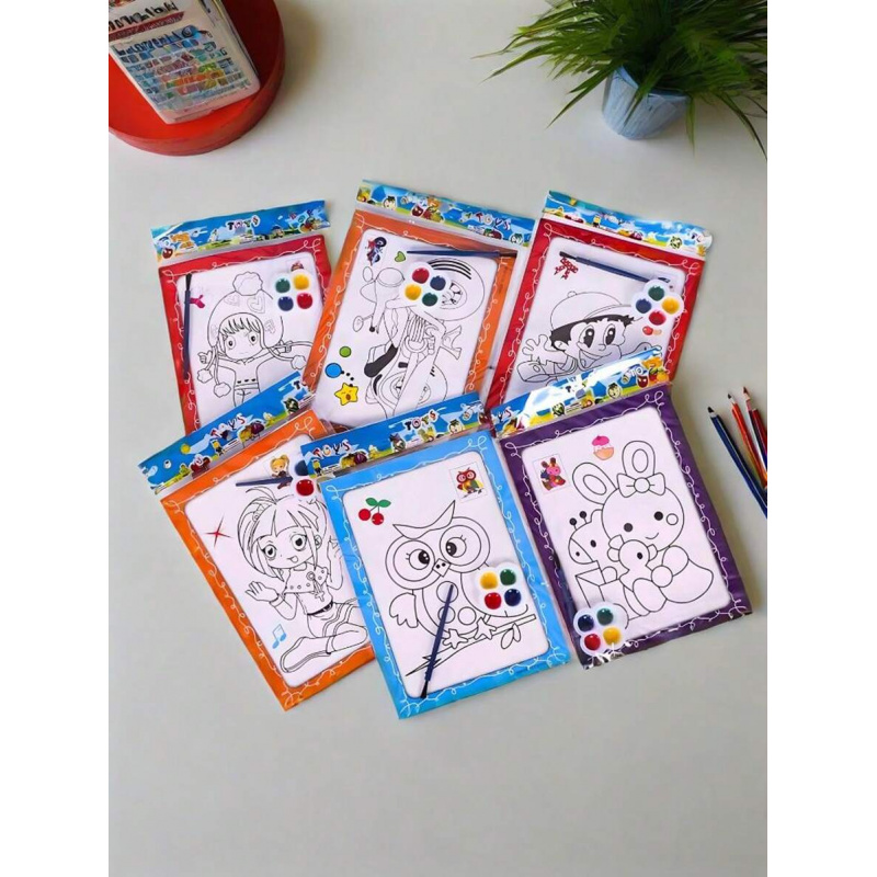 Chinese Art Craft - Watercolor Painting Coloring Book Set (10