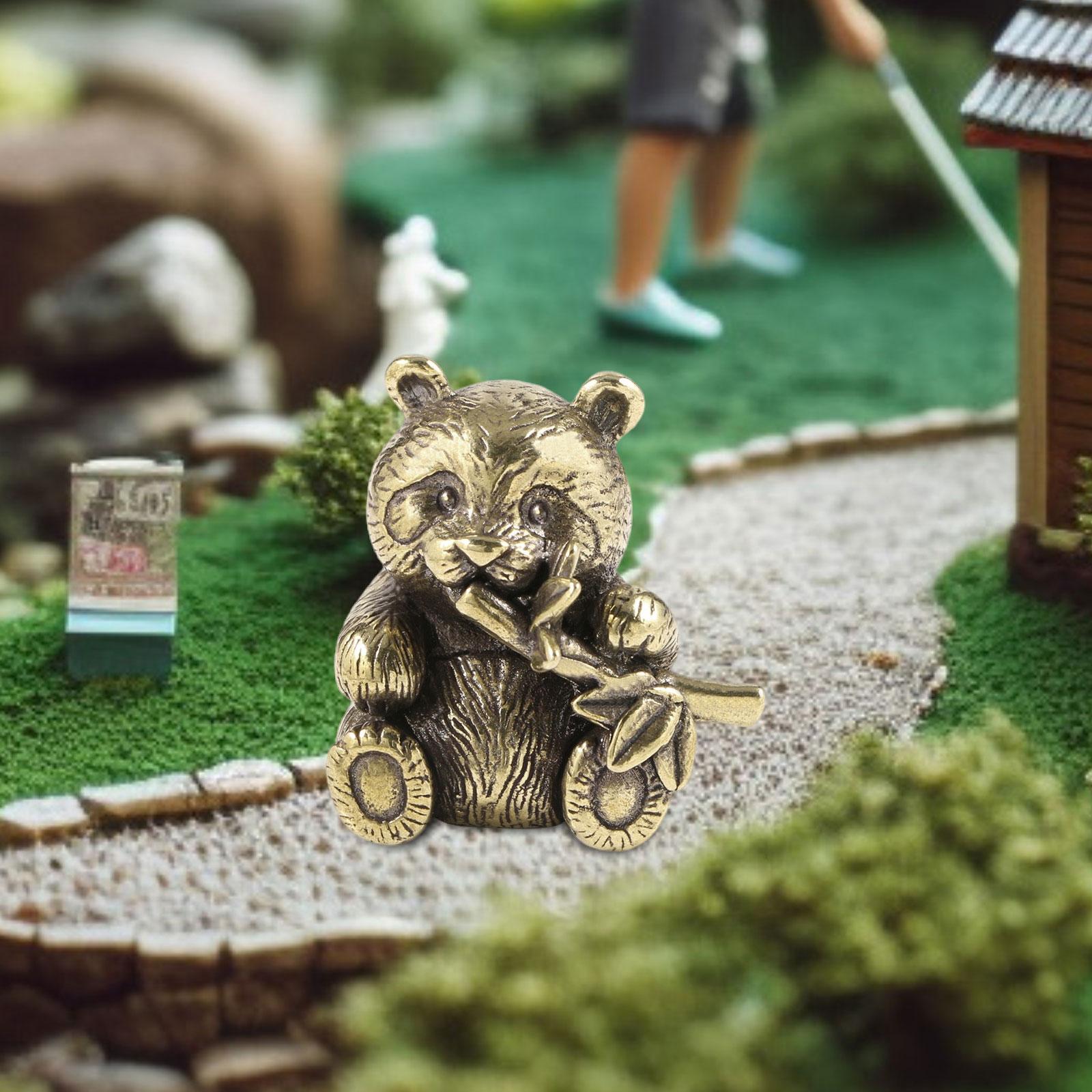 Art Craft Hotel - Brass Panda Ornament Collectible Copper Animal