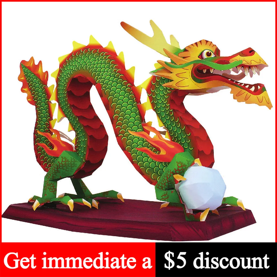 Chinese Art Craft - Chinese Dragon Loong Handmade Origami Art