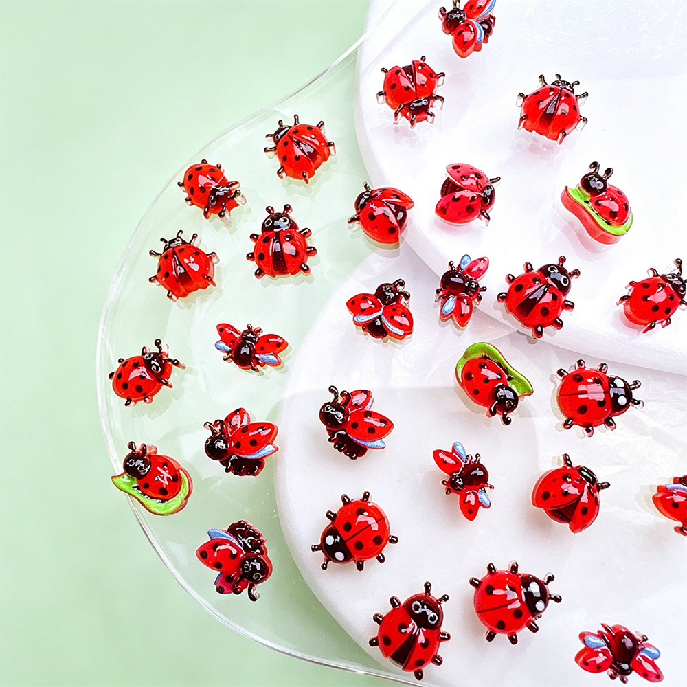 50Pcs 3D Mini Ladybug Nail Cha - Art Craft Ladybug recension och pris