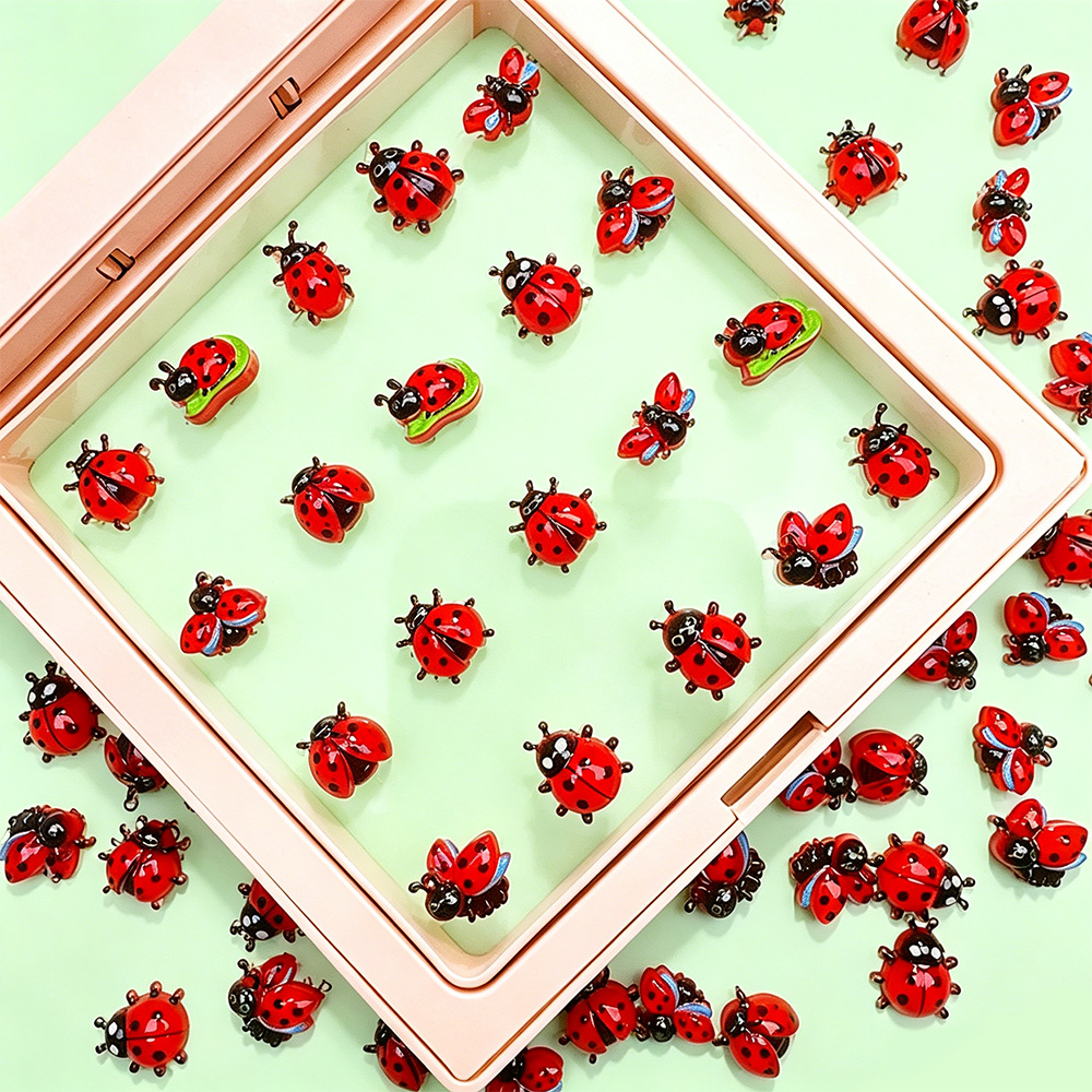 50Pcs 3D Cartoon Ladybug Resin - Art Craft Ladybug recension och pris