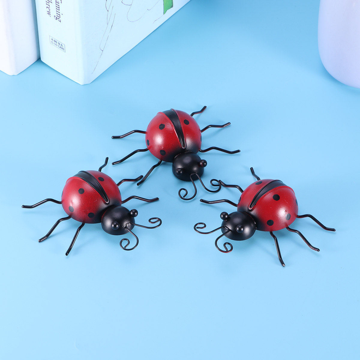 3Pcs Ladybug Wall Mounted Meta - Art Craft Ladybug recension och pris
