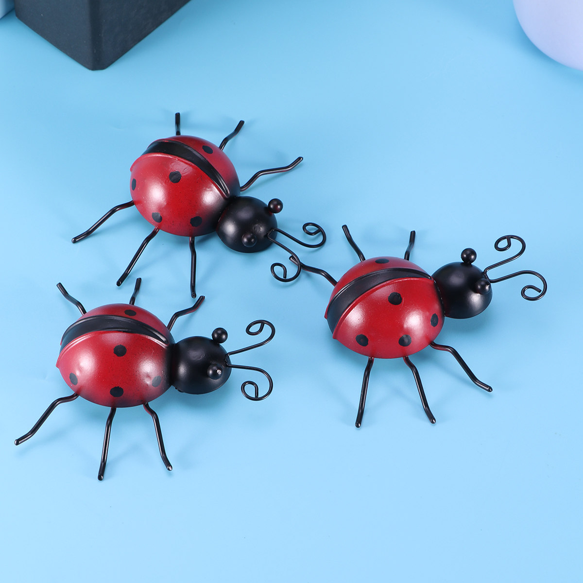 3Pcs Ladybug Wall Mounted Meta - Art Craft Ladybug recension och pris