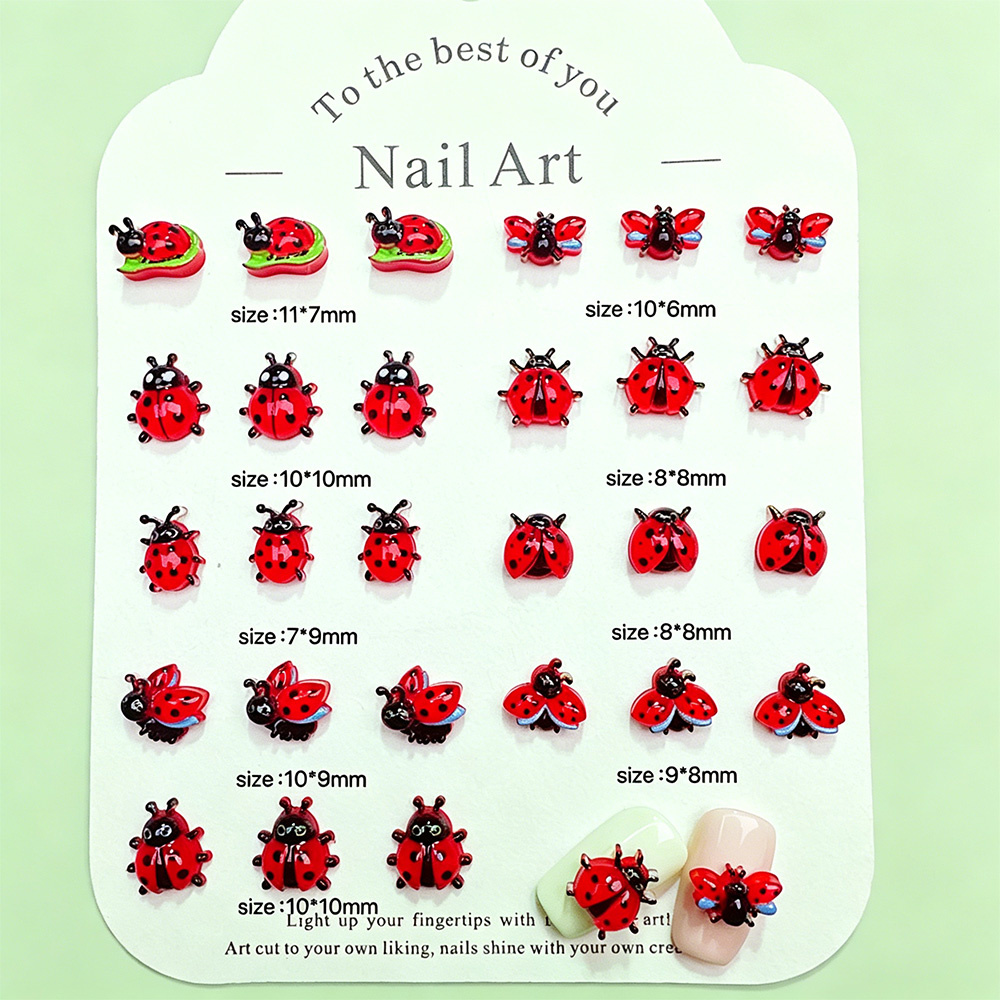 50pcs 3D Mini Resin Ladybug Na - Art Craft Ladybug recension och pris