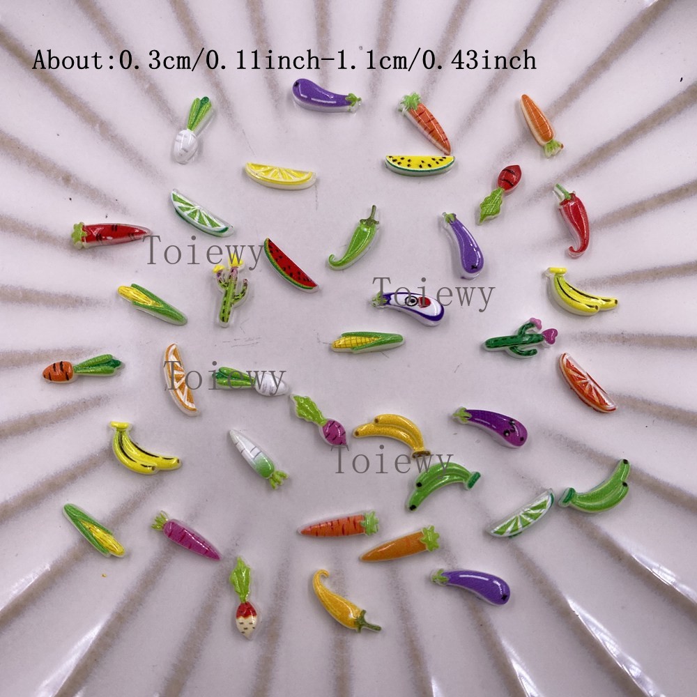100pcs Resin Colorful Glitter  - Art Craft Vegetables recension och pris