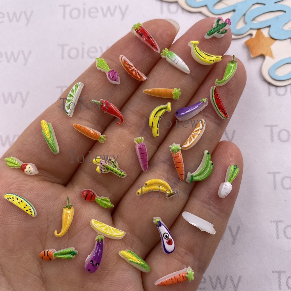 100pcs Resin Colorful Glitter  - Art Craft Vegetables recension och pris
