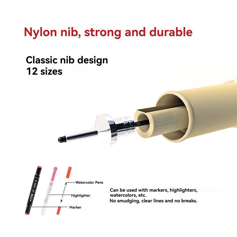 12 Tip Pigment Liner Micron In - Illustration Marker Set recension och pris
