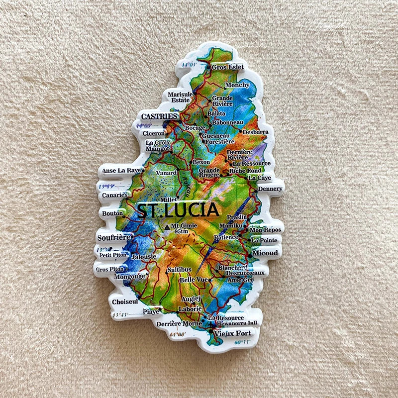 1pc, Saint Lucia travel Souven - Art Craft Magnet recension och pris