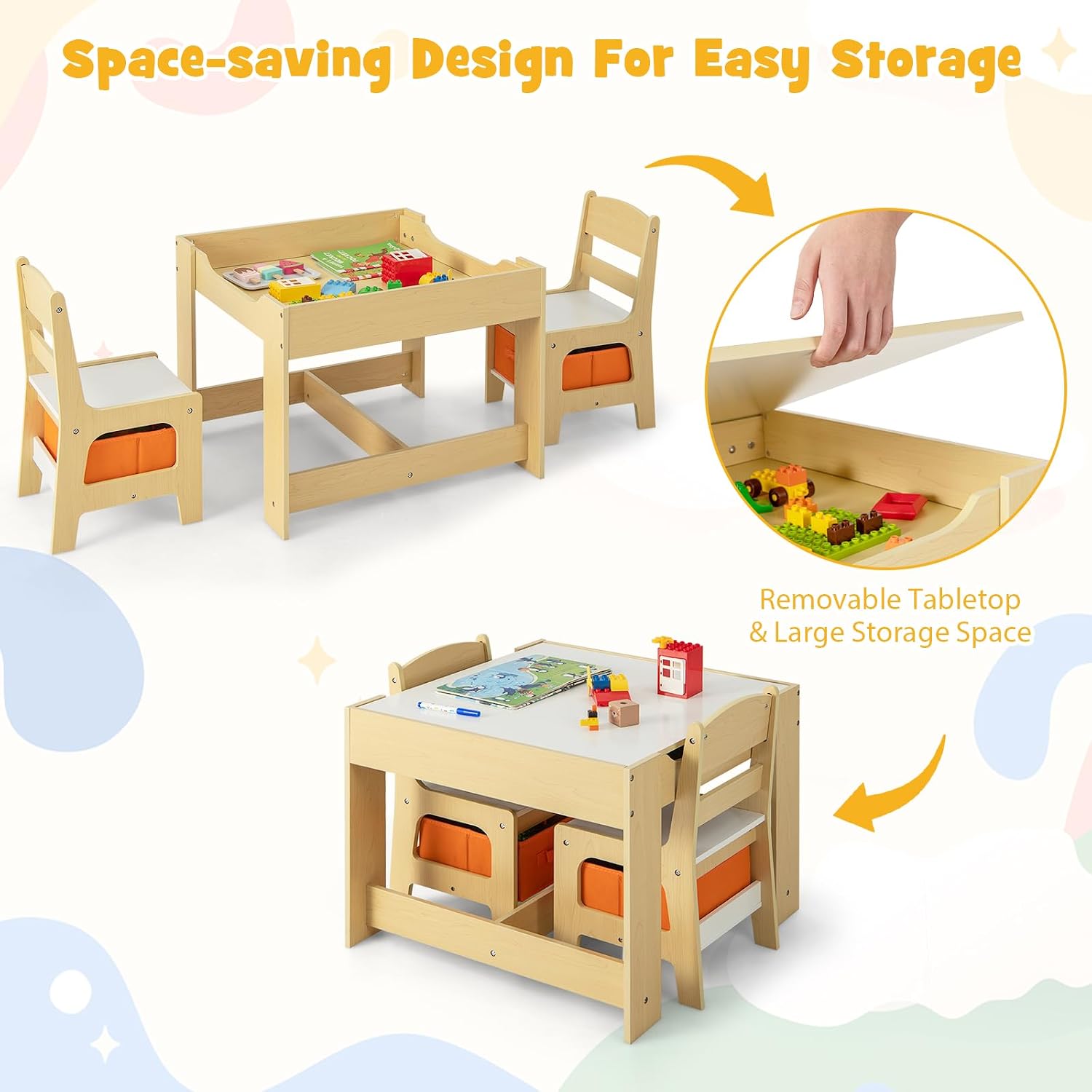 Kids Table and Chair Set, 3 in - Art Craft For Toddlers recension och pris