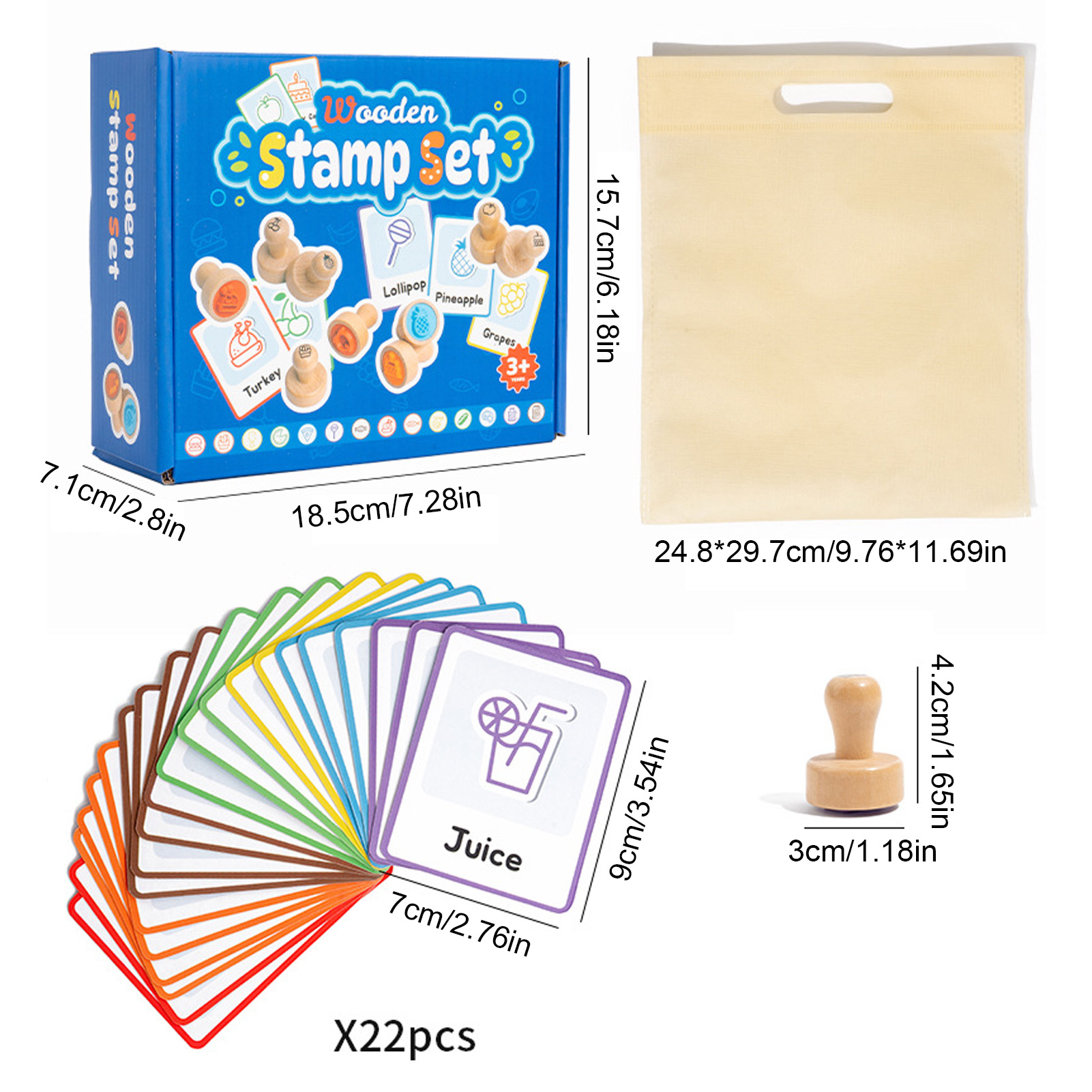 Natural Wood Stampers for Pres - Art Craft Vegetables recension och pris