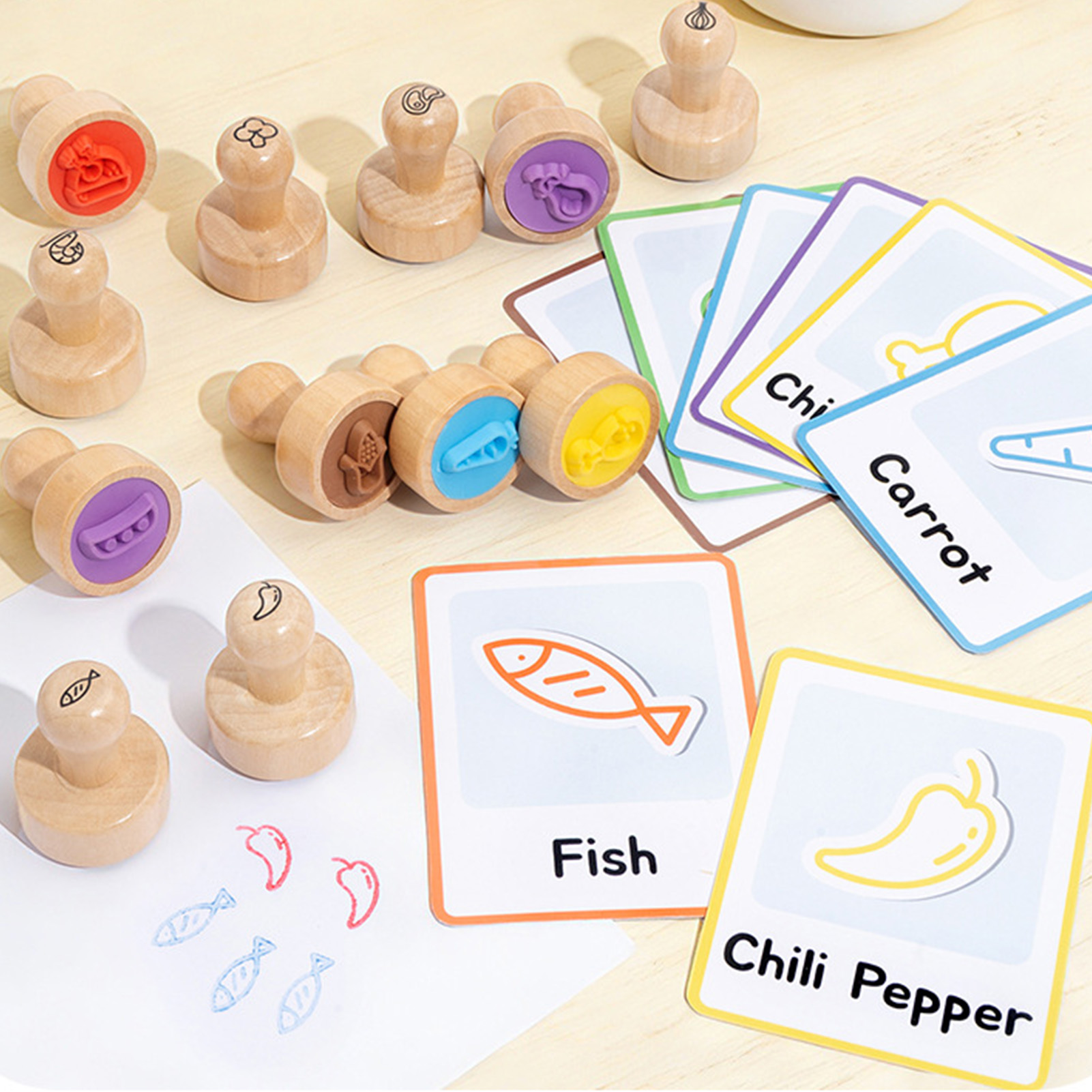 Natural Wood Stampers for Pres - Art Craft Vegetables recension och pris