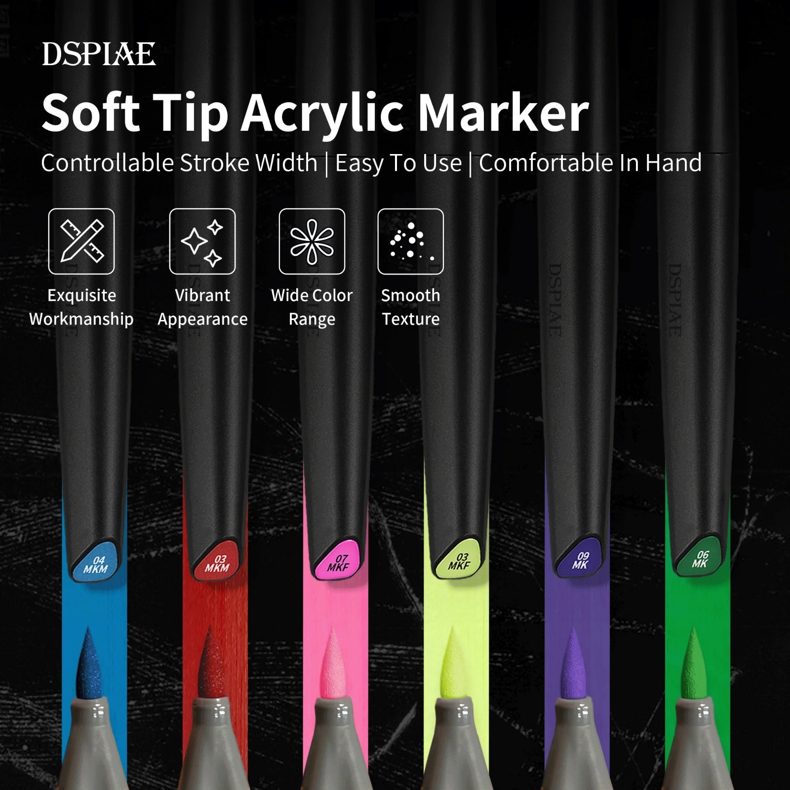 DSPIAE Soft Tip Water Based Ma - Illustration Marker Set recension och pris