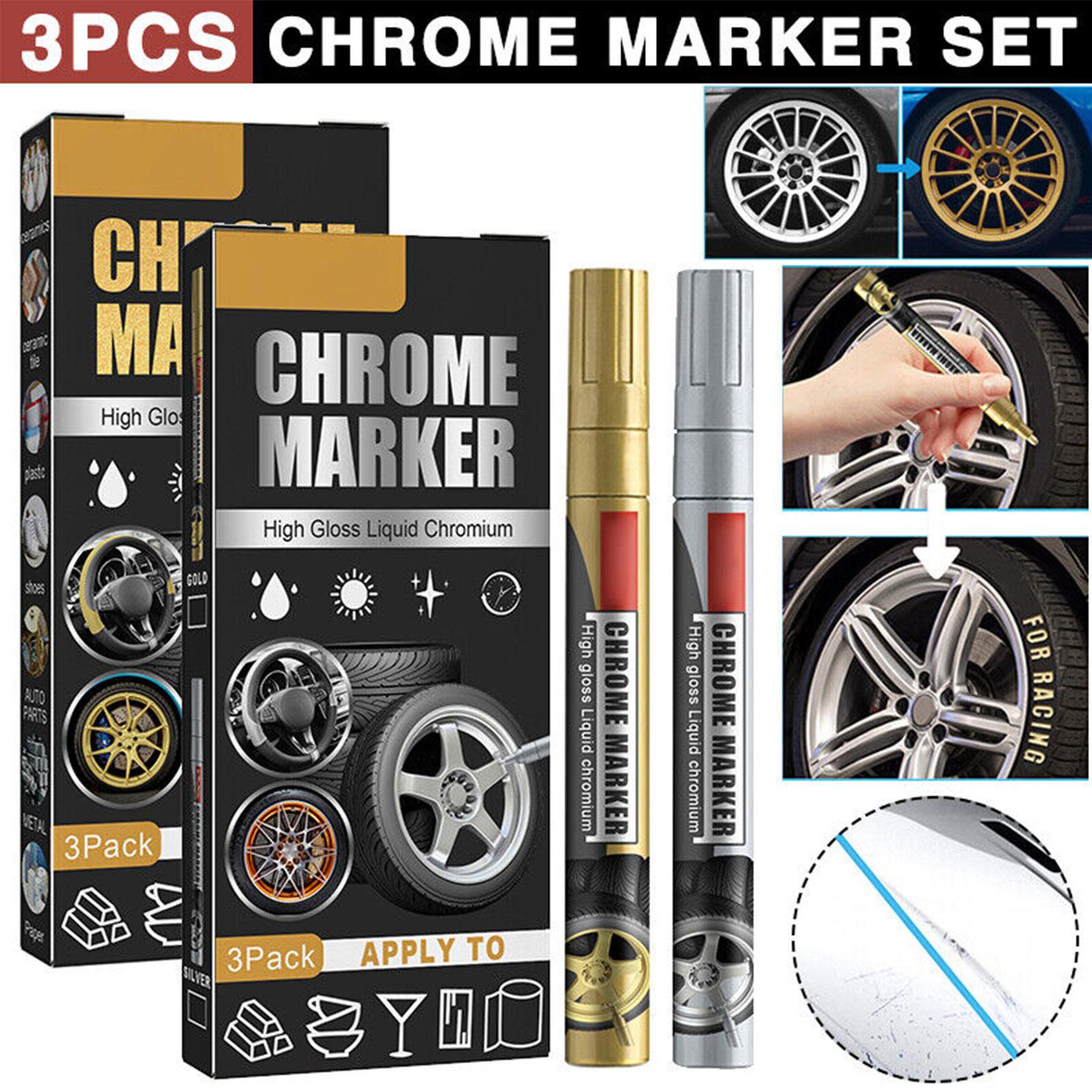 3Pcs/Set Chrome Marker Pen Car - Illustration Marker Set recension och pris