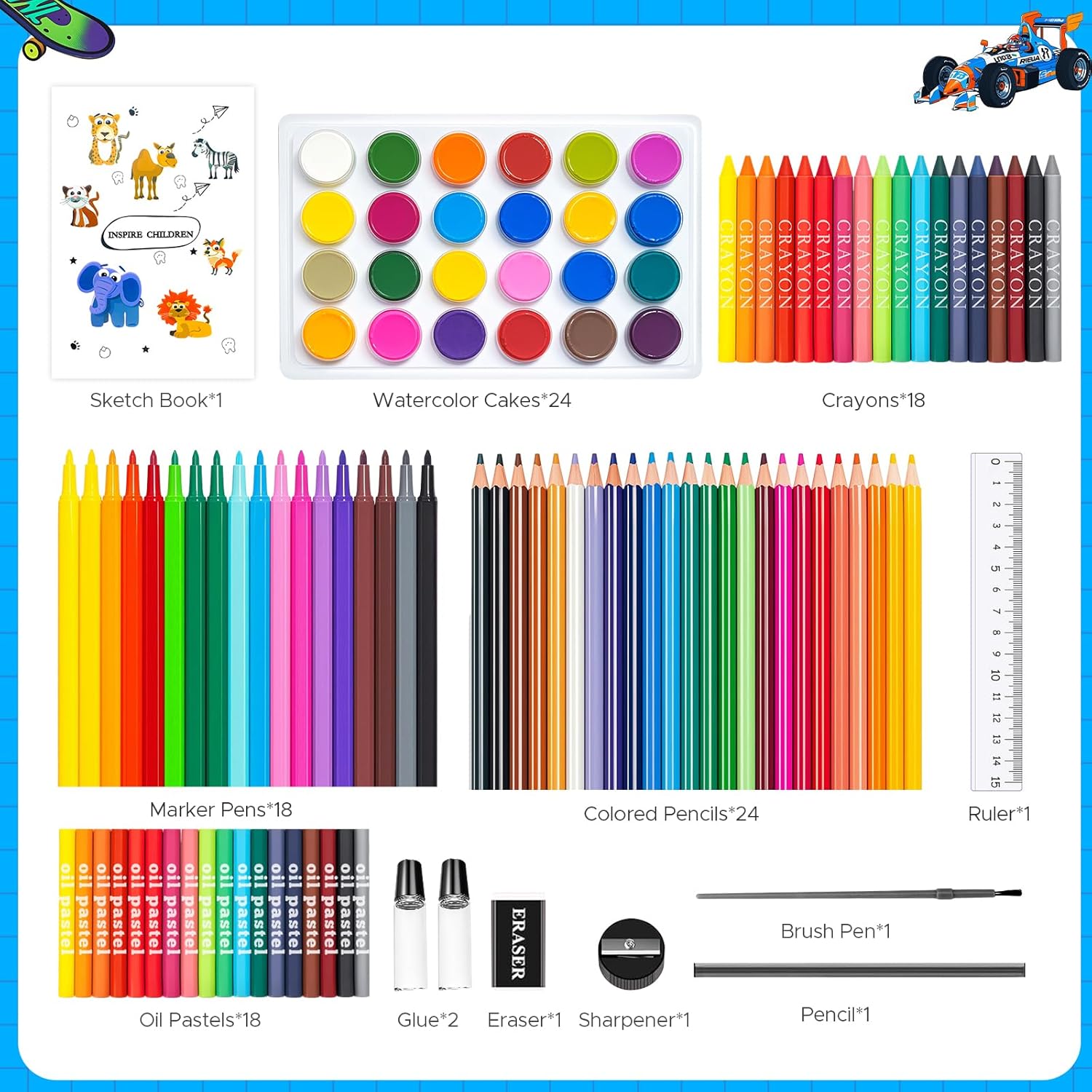 110PCS Arts & Crafts Supplies  - Illustration Marker Set recension och pris