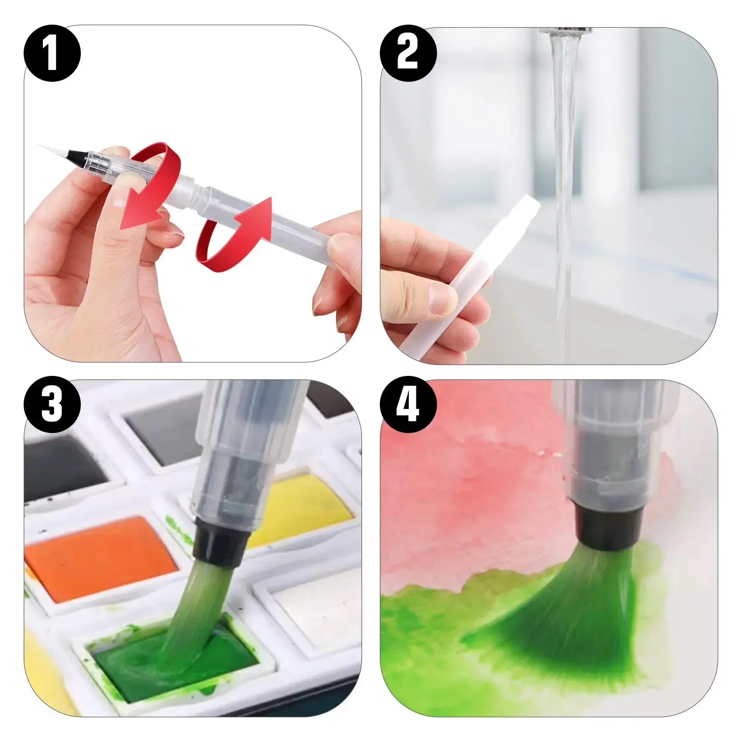 3/6 Piece Water Color Brush Pe - Illustration Marker Set recension och pris
