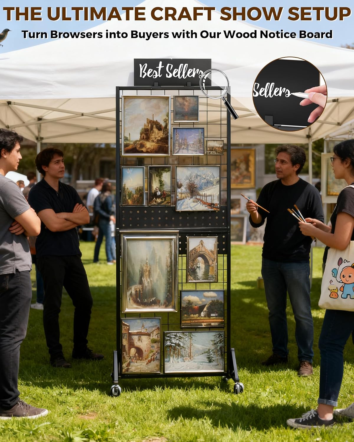 Movable 3-in-1 Gridwall Displa - Art Craft Show recension och pris
