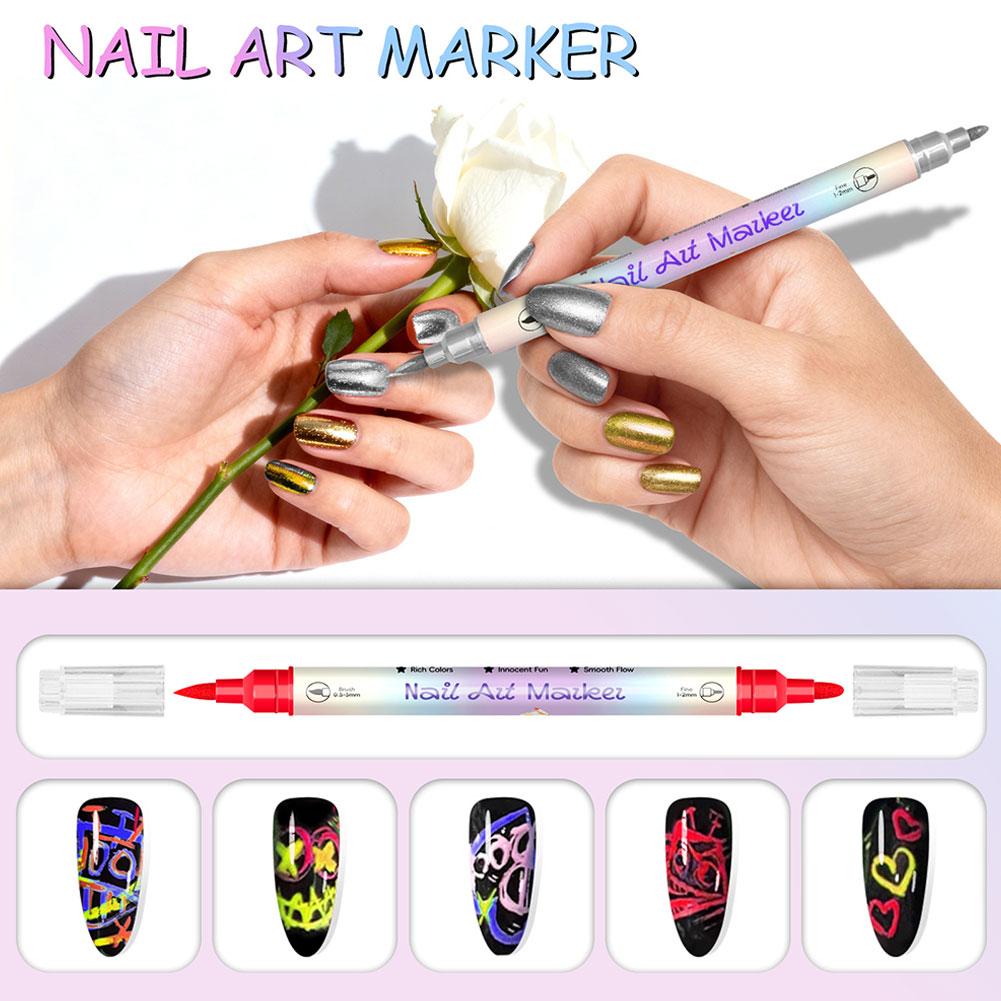 12 Colors Nail Art Marker Pens - Illustration Marker Set recension och pris