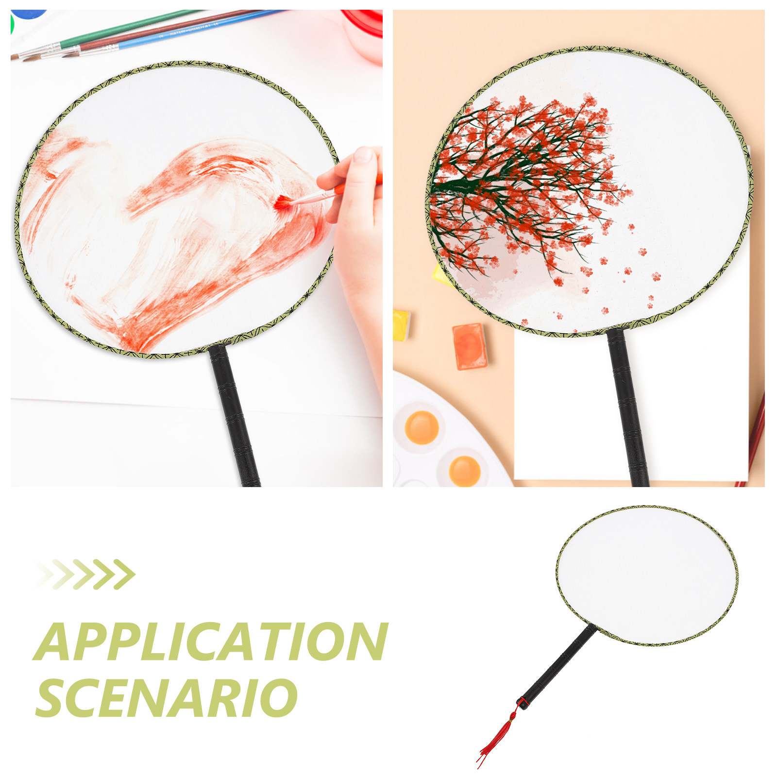 10pcs Painting Fan White Round - Art Craft For Kindergarten recension och pris